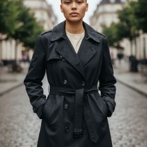 US Military Men's All Weather Black Trench Coat NEW Size 38R